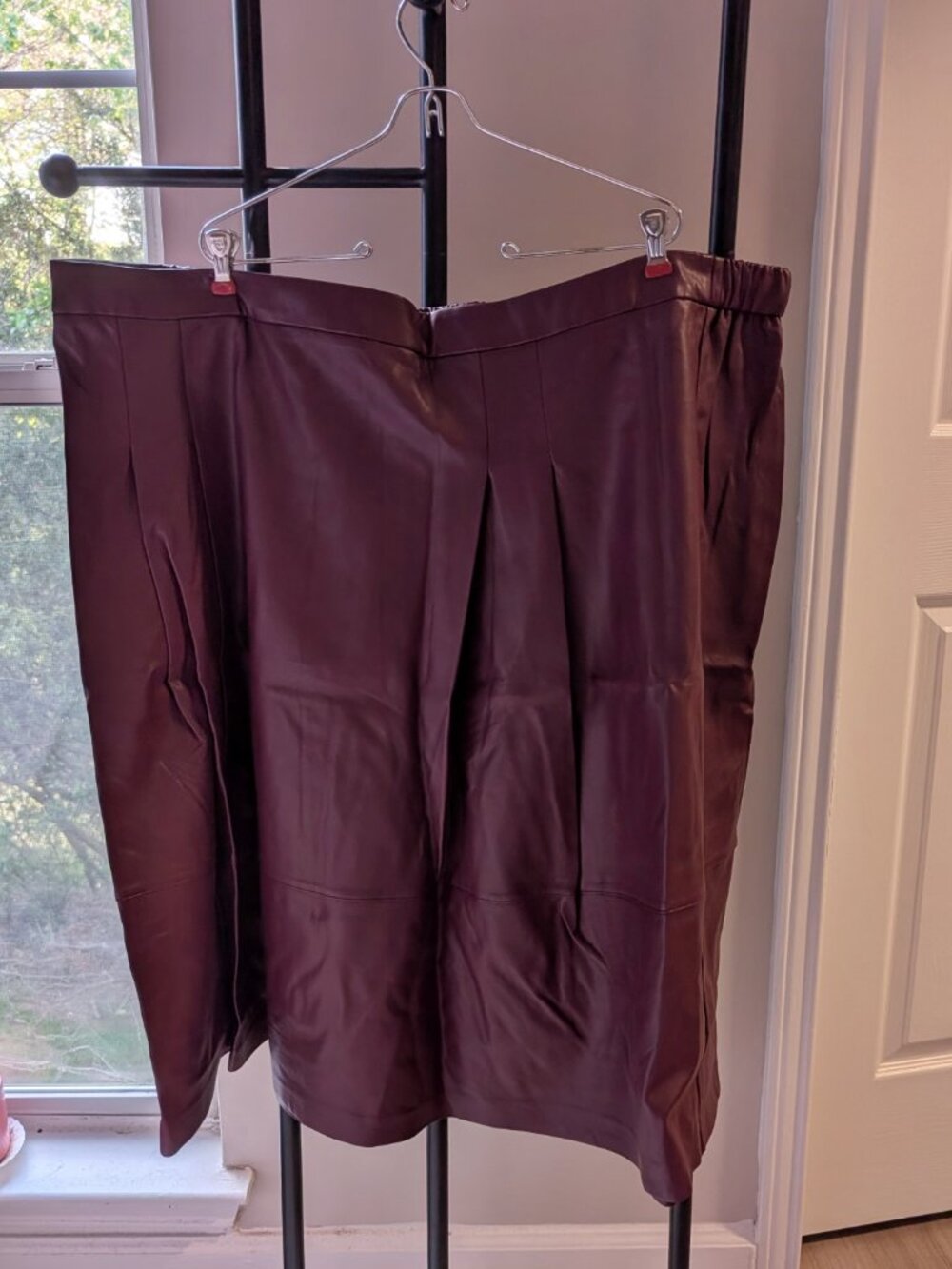 ELOQUII Faux Leather Tiered Midi Skirt – Size 28 – Like New! 🍷 - Picture 2 of 3